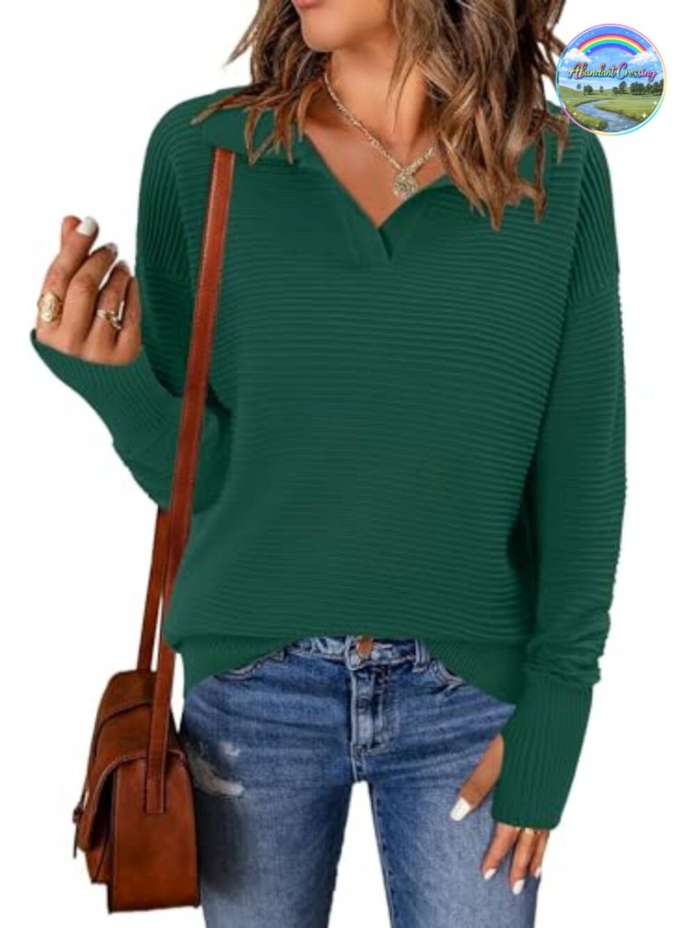 Womens Knit Pullover Sweater Quarter Zip Thumb Holes Oversized Ribbed
